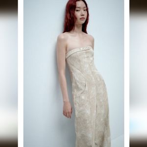 BNWT! Zara Printed linen blend jumpsuit